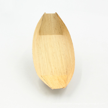 boat shape cheap Disposable bamboo dinner palm leaf plates